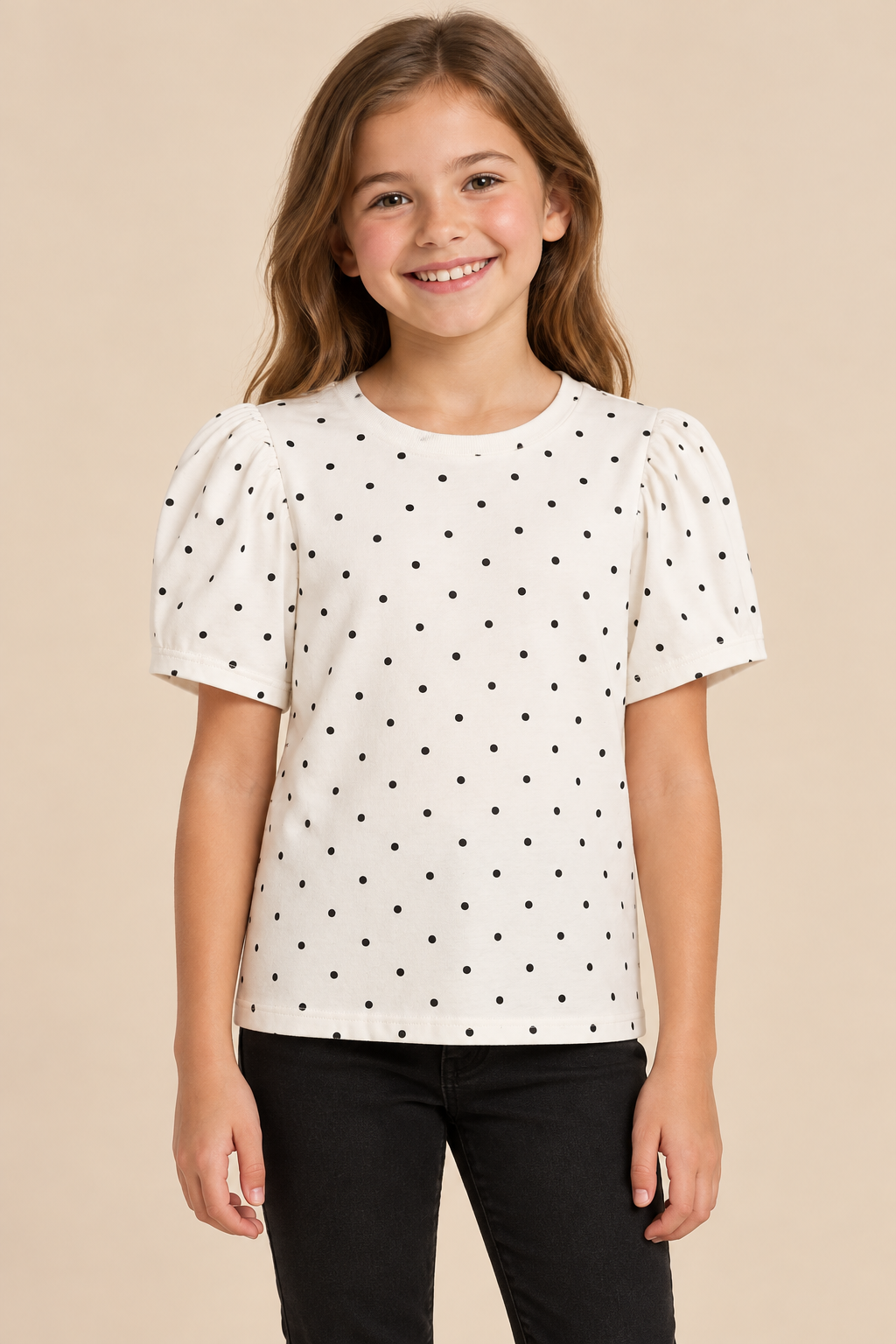 Off White Polka Dot Knit Tee