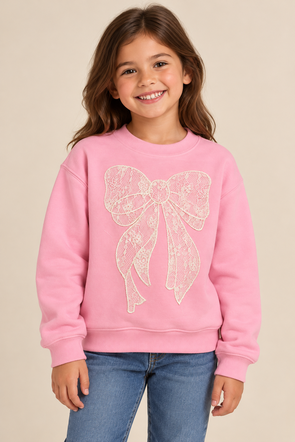 Lace Bow Sweatshirt