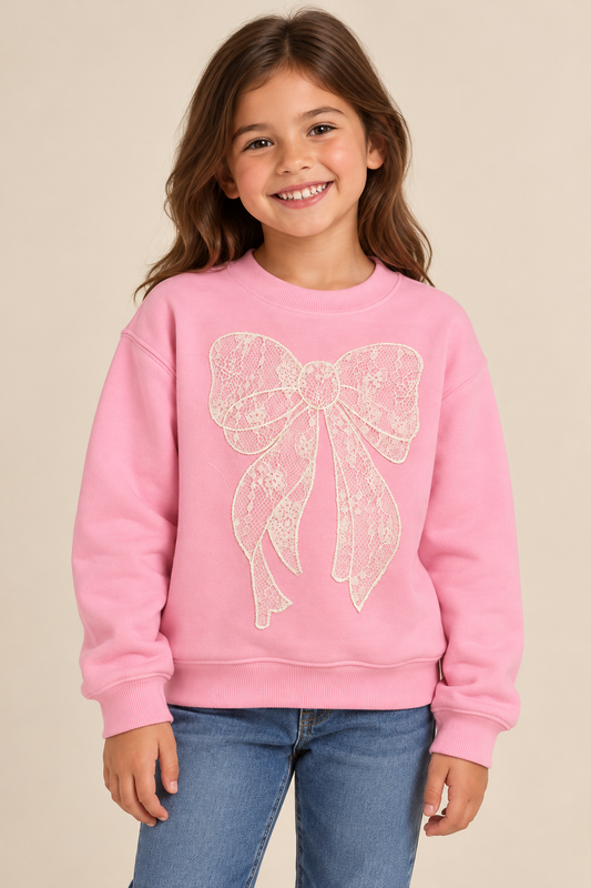 Lace Bow Sweatshirt