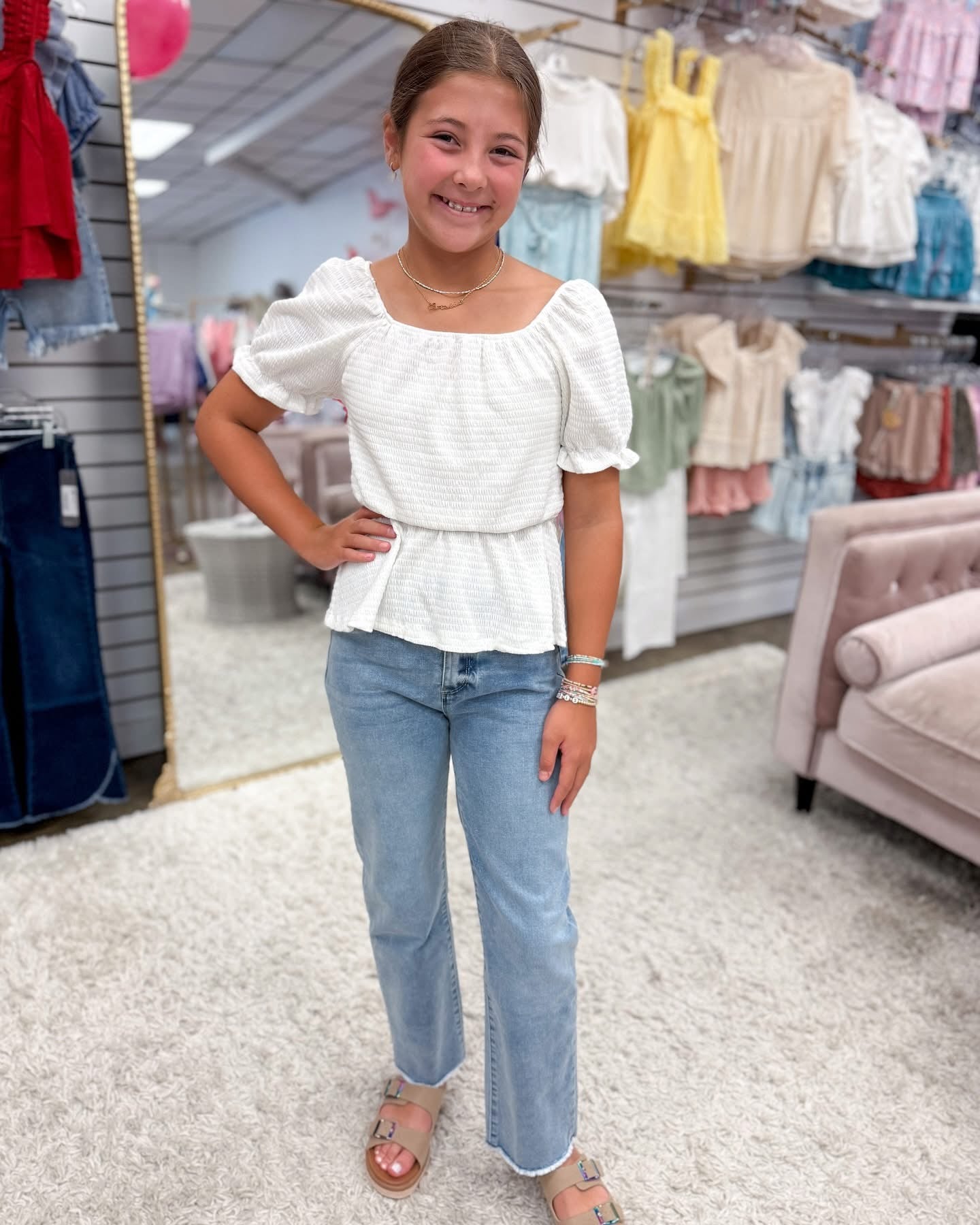 High Rise Straight Leg Crop With Fray Hem