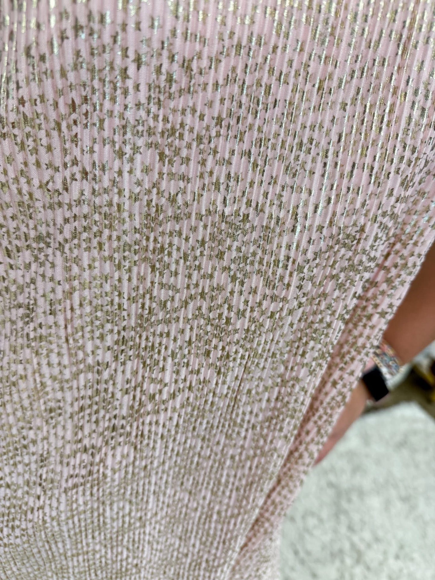 Pink Crinkle Stars Swing Dress