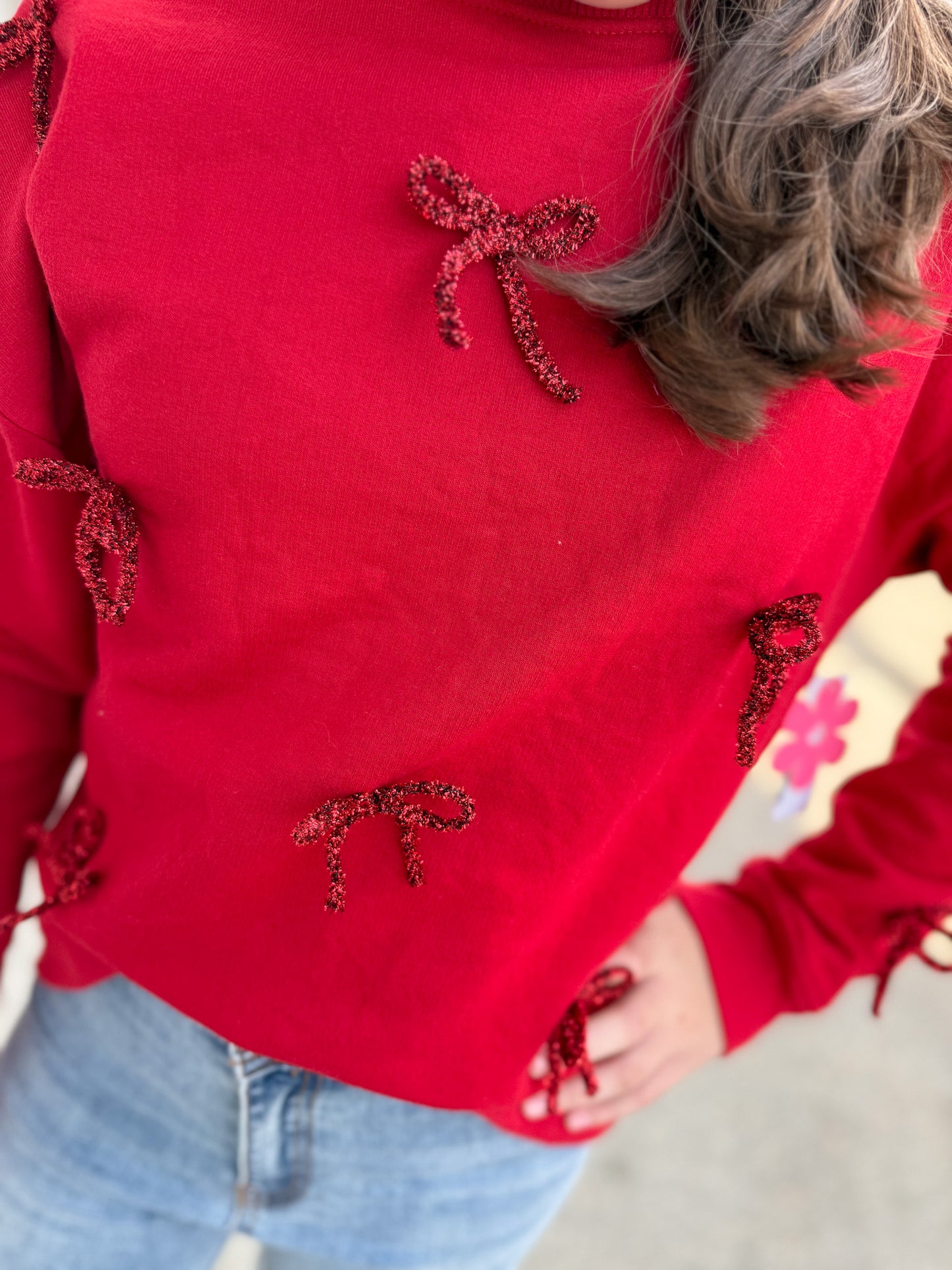Bow Applique Sweatshirt