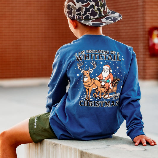 Long Sleeve Cardin McCoy , Blue Whitetail Christmas