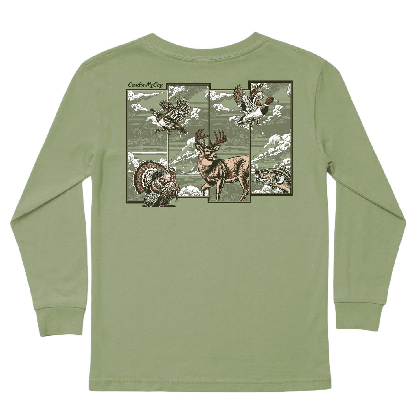 Long Sleeve Cardin McCoy , L Olive Hunting Grid