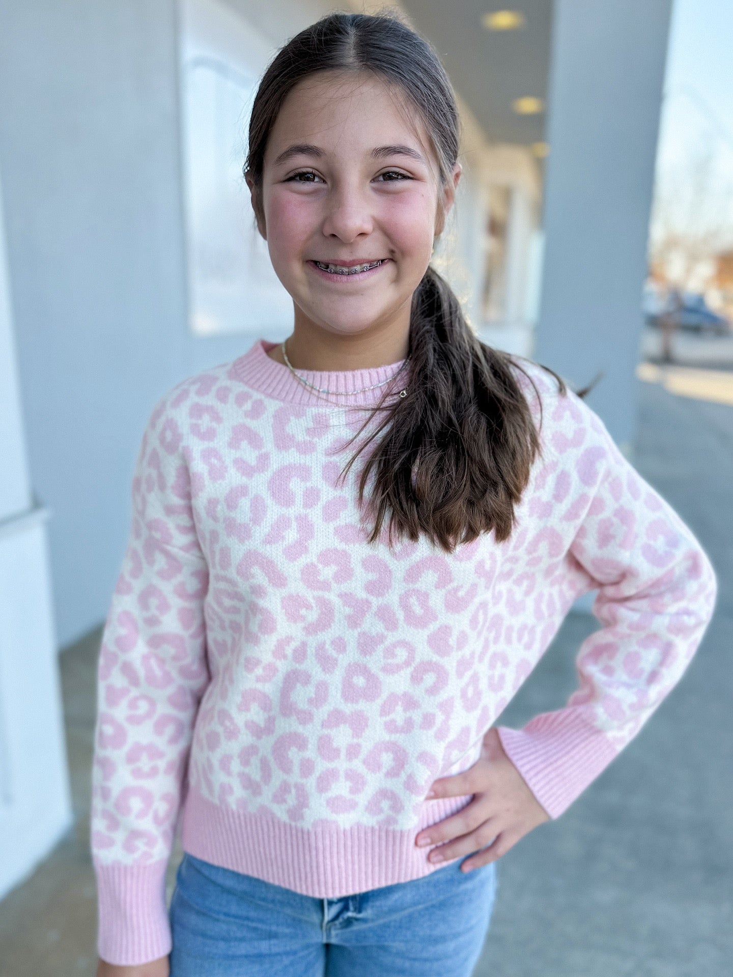 Pink Leopard Sweater