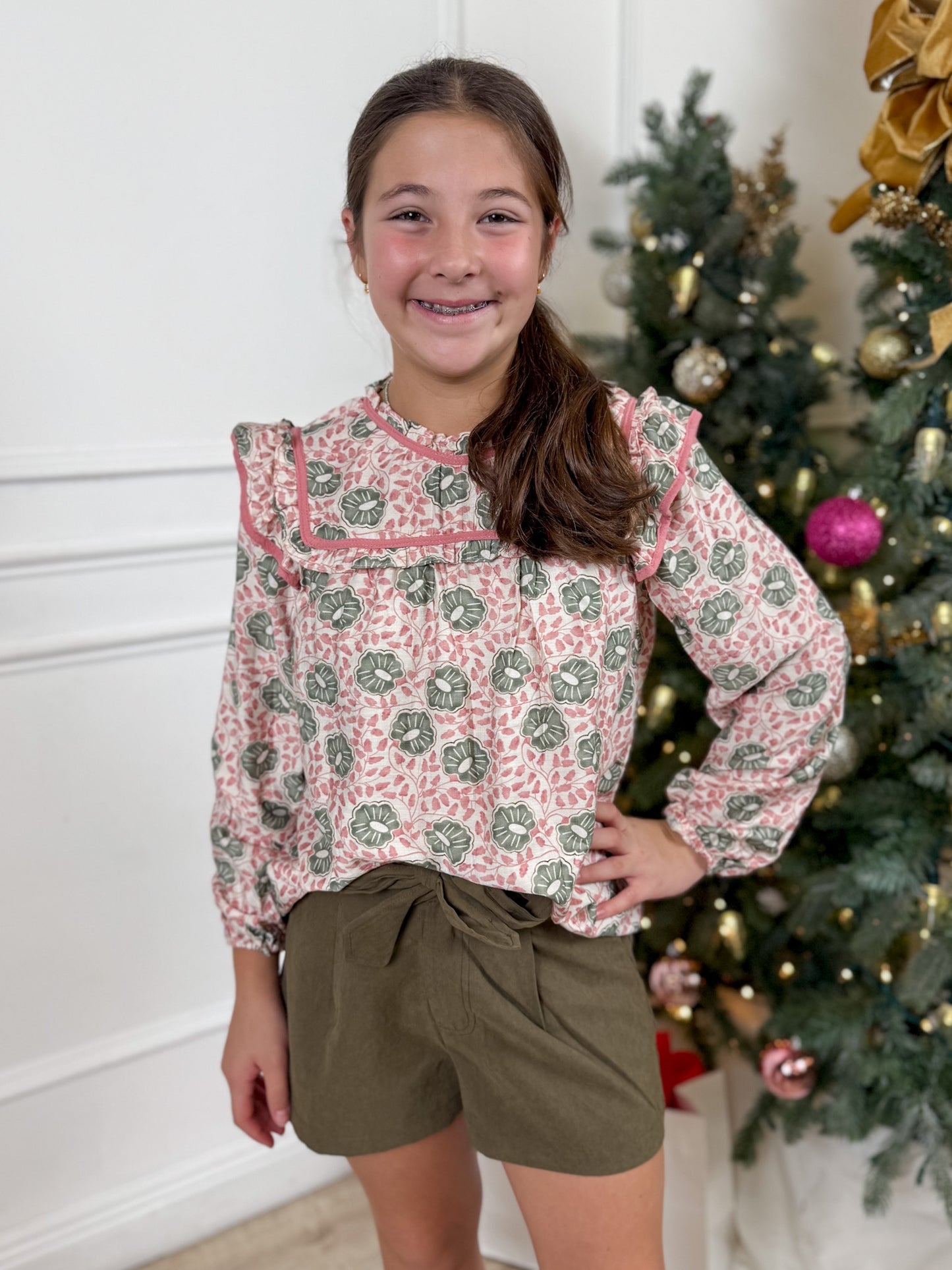 Pink Smock Detail Shirt