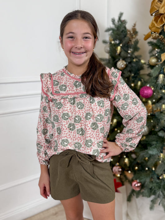 Pink Smock Detail Shirt