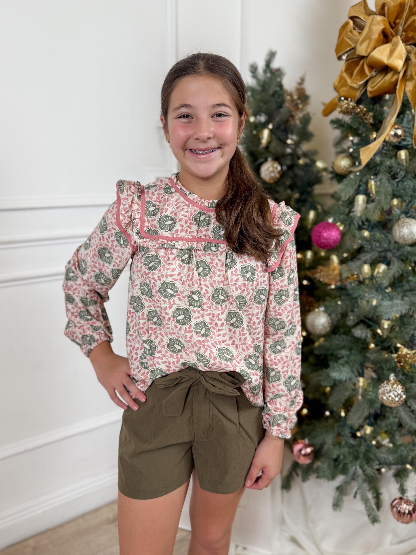 Pink Smock Detail Shirt