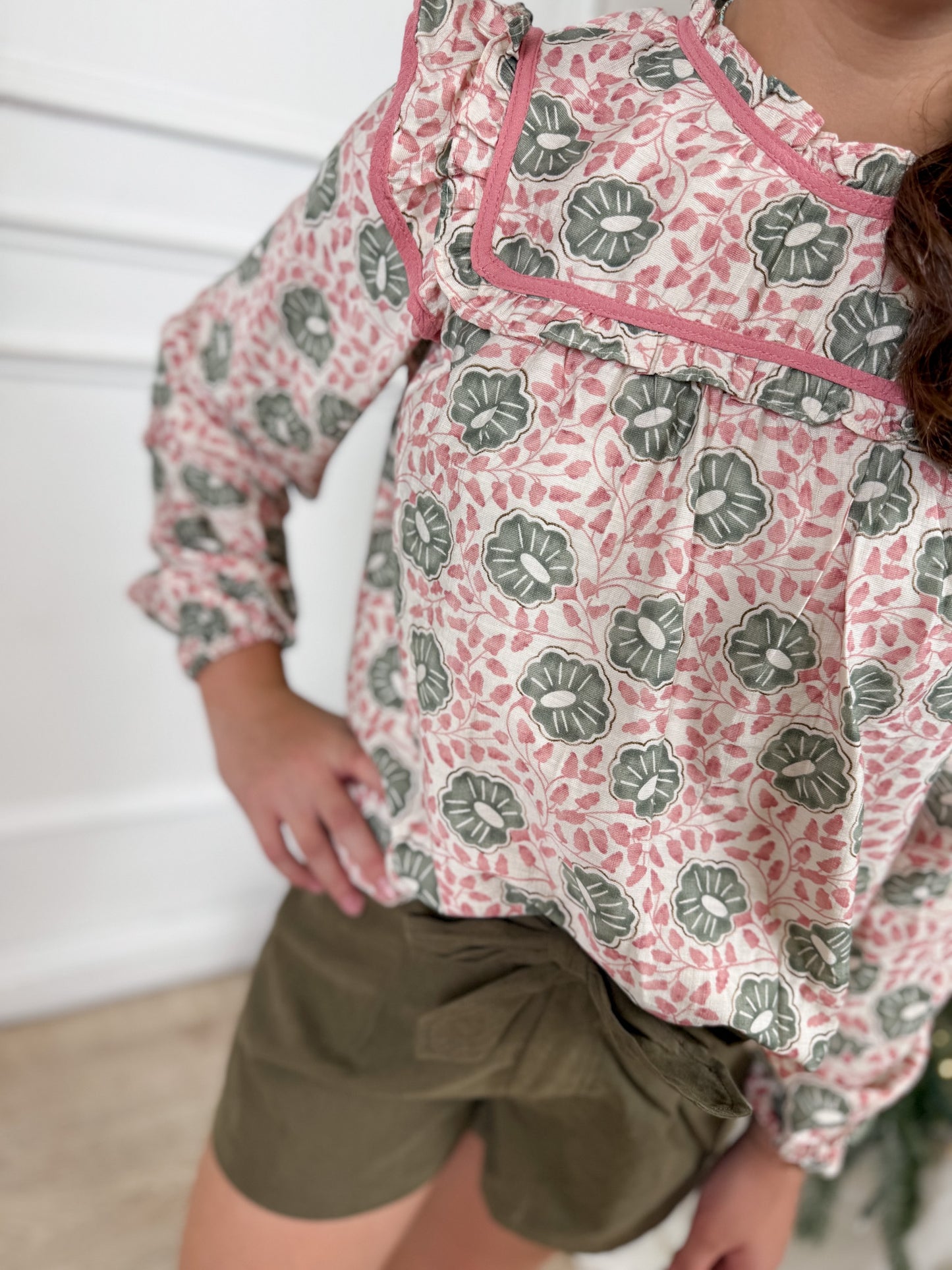 Pink Smock Detail Shirt