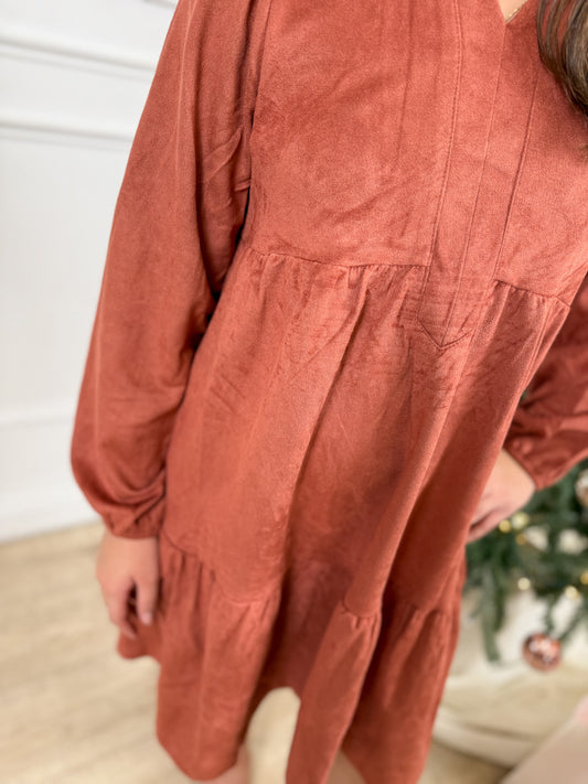 Rust Suede Dress
