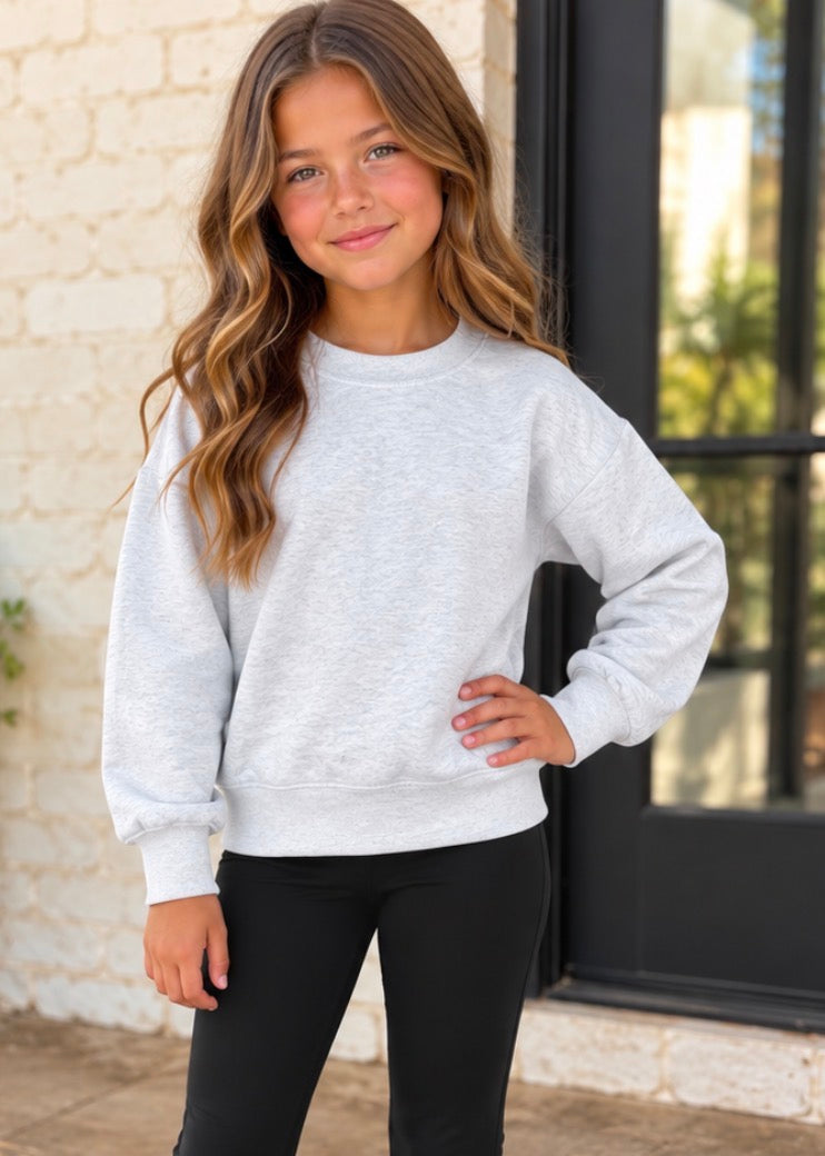 Spring Grey Cloud Fleece Crewneck