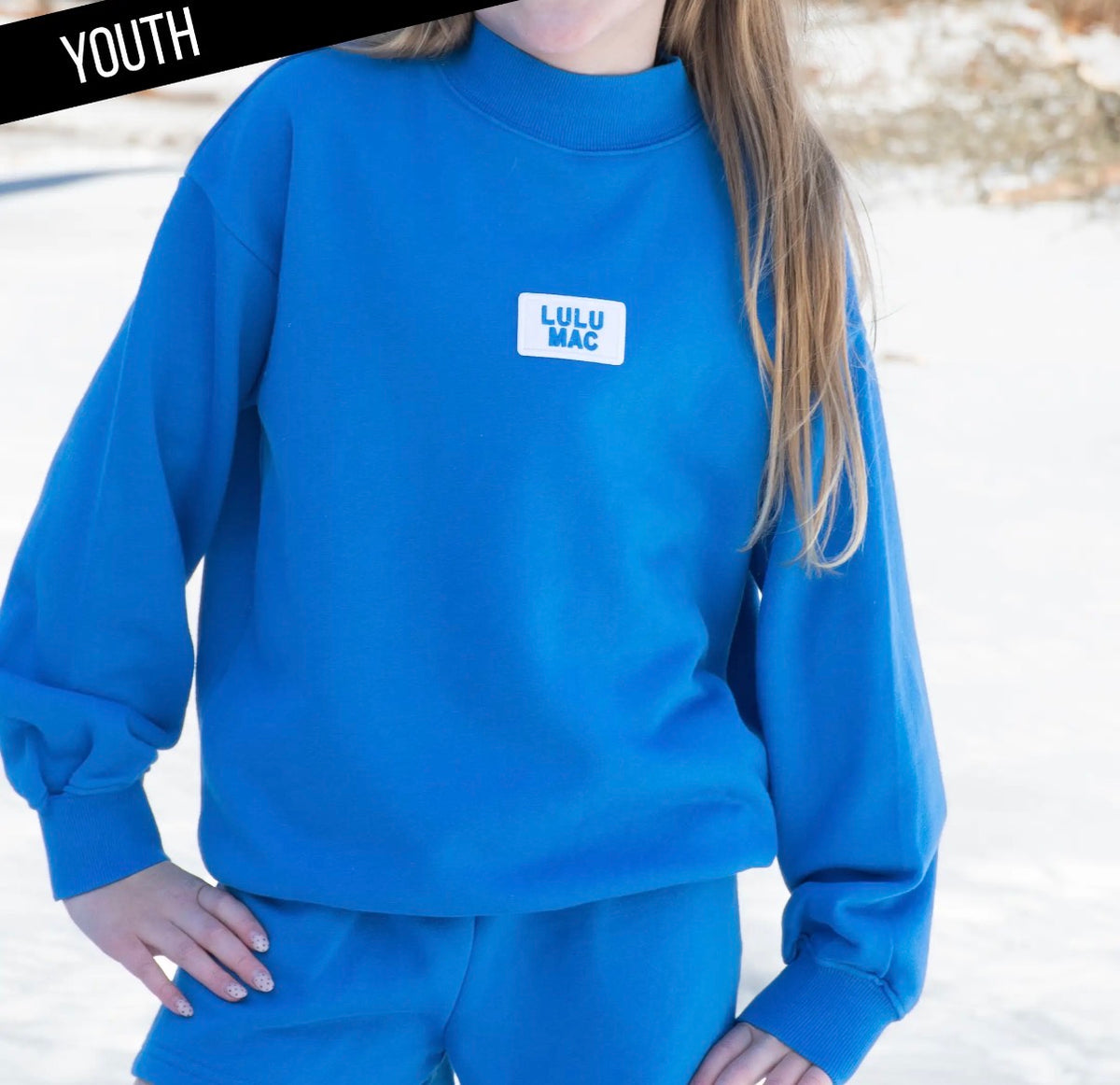 Lulu Mac Terry Cloth Sweatshirt, Bright Blue