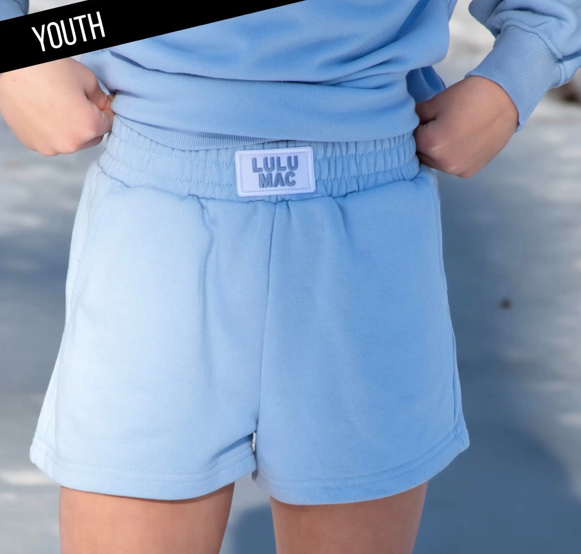 Lulu Mac Terry Cloth Shorts, Light Blue