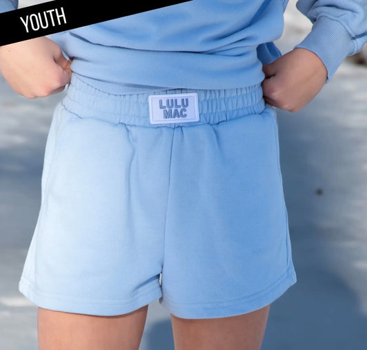 Lulu Mac Terry Cloth Shorts, Light Blue