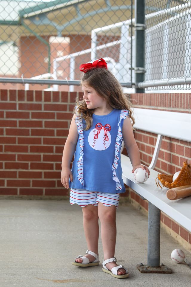 Play Ball Ruffle Short Set