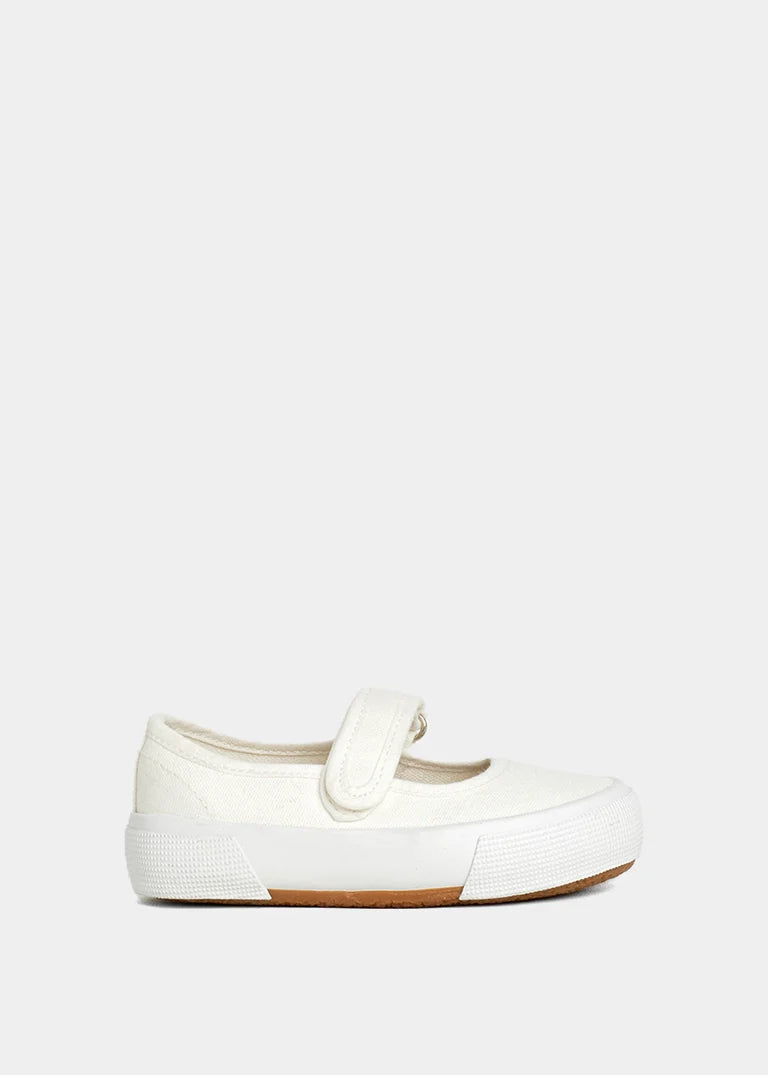 Olivia Mini Velcro Shoes, White