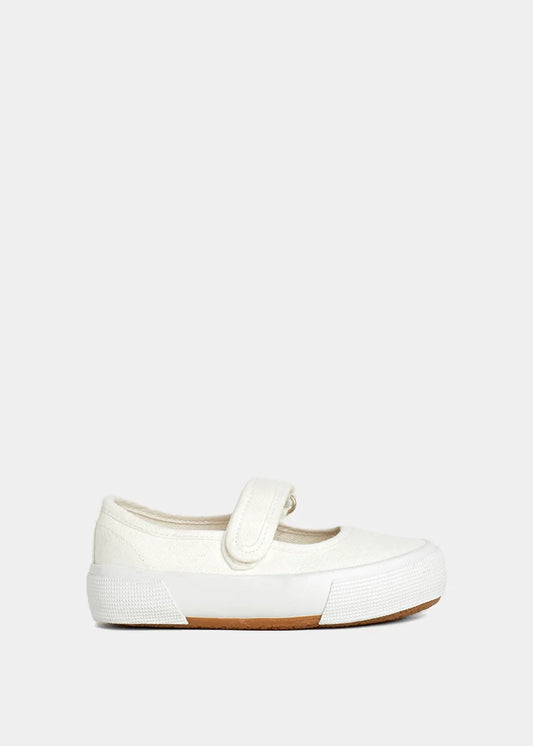 Olivia Mini Velcro Shoes, White