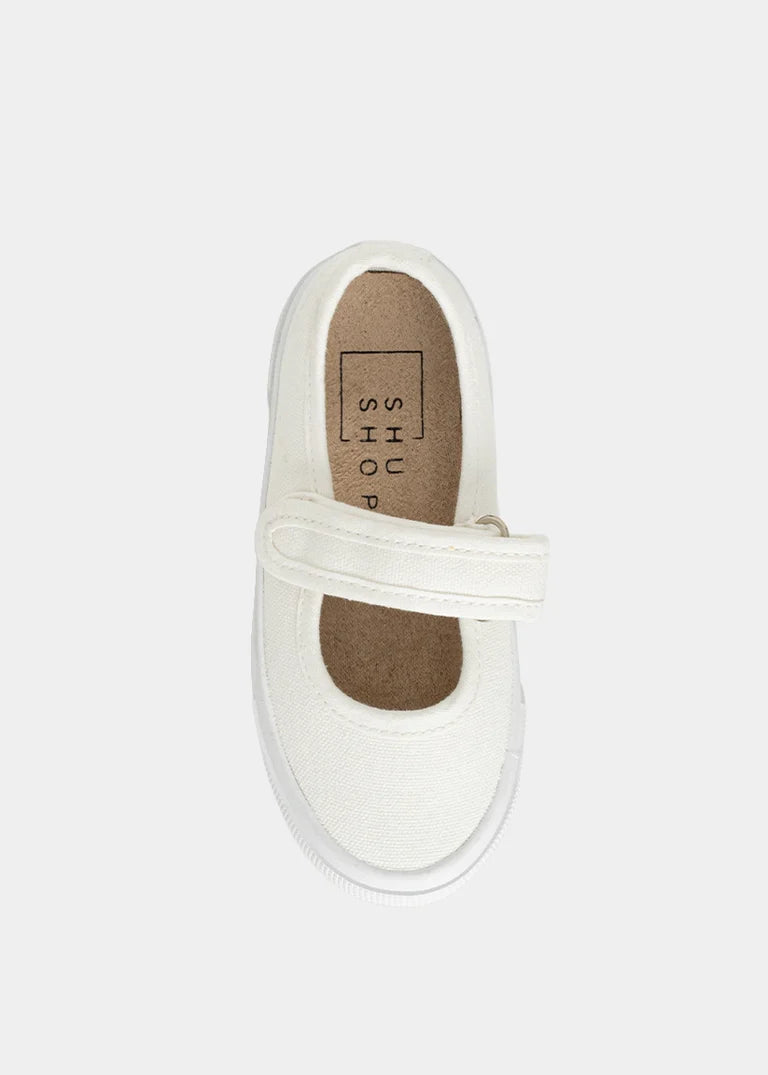 Olivia Mini Velcro Shoes, White