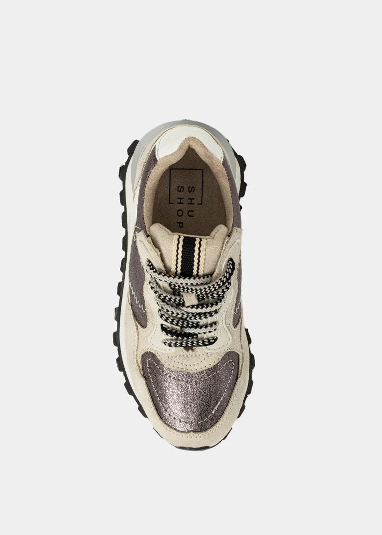 Phoebe Kid Mini Pewter Sneakers