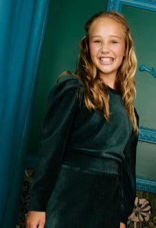 Peyton Top, Dark Green Velour