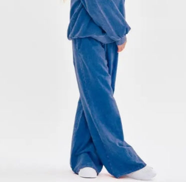 Navy Cotton Mineral Wash Sweatpants