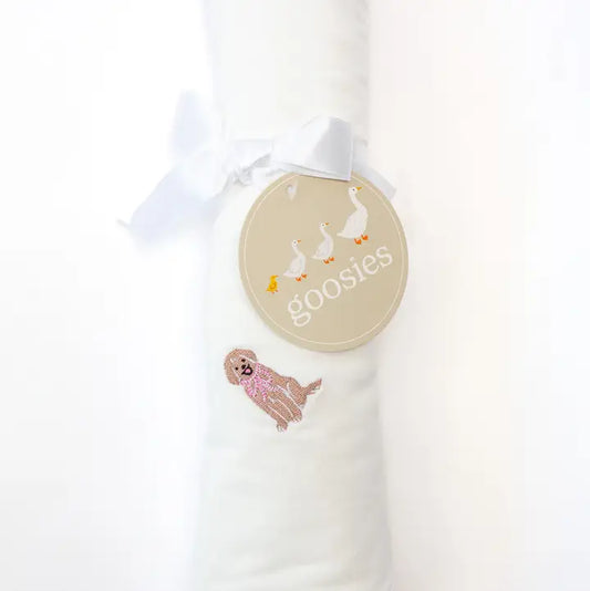 Doodle Embroidered Blanket-Puppy