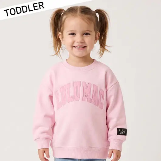 Light Pink Mono Toddler Lulu Mac Sweatshirt