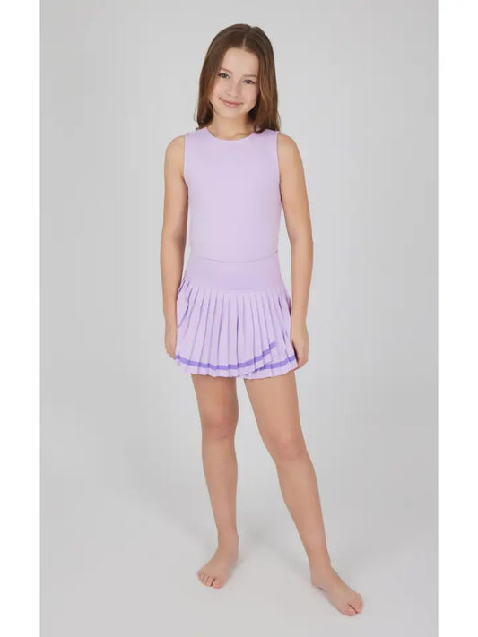 Pastel Lilac/Aster Purple Lux Tank and Pleated Skirt SET