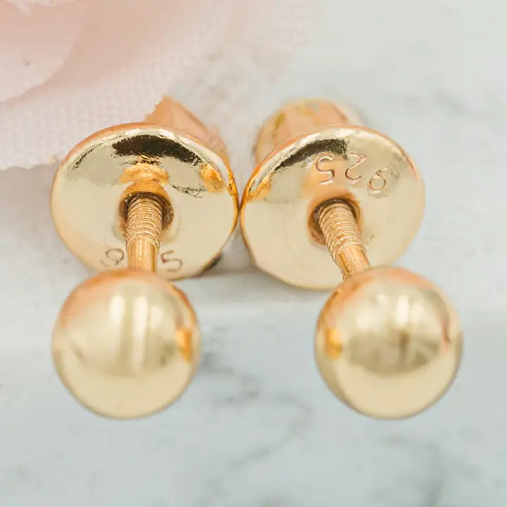 14K Gold-Plated Ball Stud Earrings