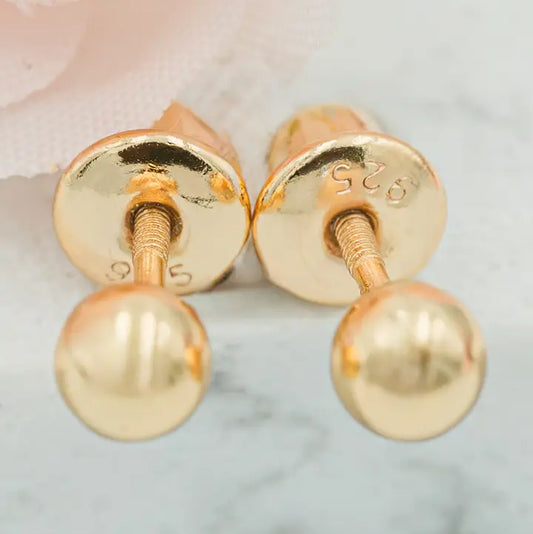 14K Gold-Plated Ball Stud Earrings
