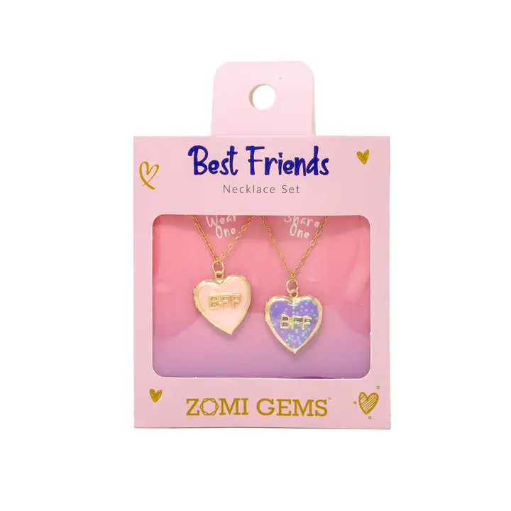 BFF Heart Locket Necklace Set