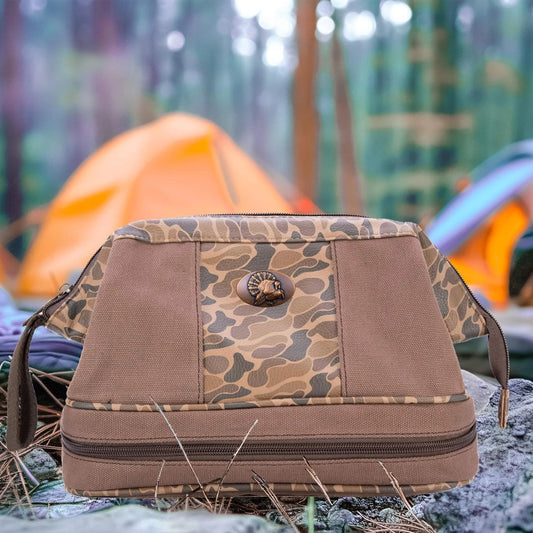 Canvas Toiletry Bag, Turkey Brown/Tan