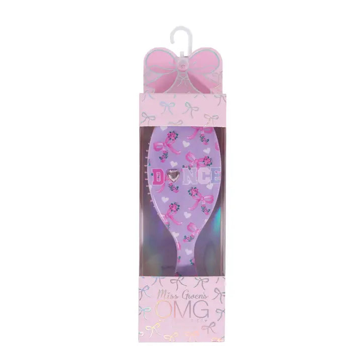 Dance Orchid Floral Bow Hairbrush