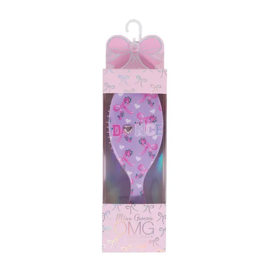 Dance Orchid Floral Bow Hairbrush