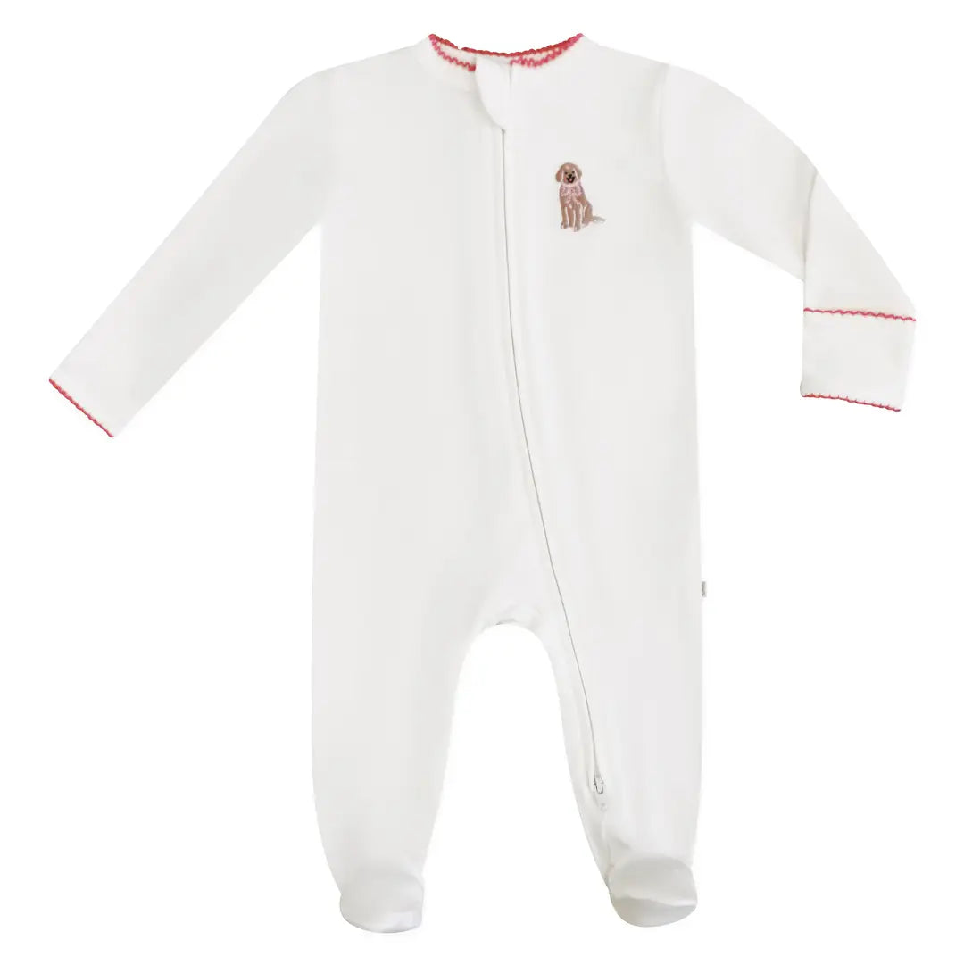 Doodle Embroidered Zip Romper(0-3 Month)