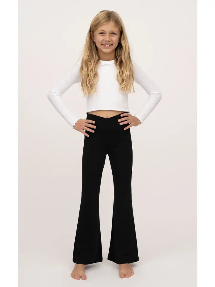 Black Crossover Flared Leg Pants