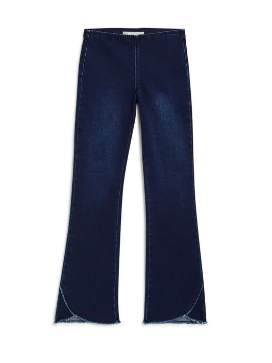 Pull On Flare Jeans-Dark Indigo