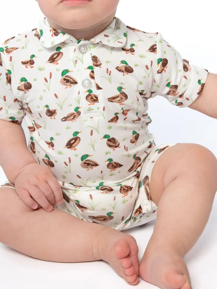 SS Polo Romper, Mallard Drake