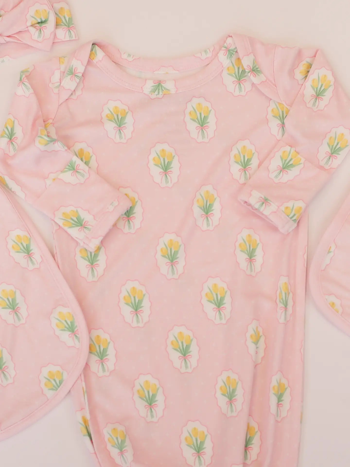 Fancy Tulip Knotted Infant Gown(0-3 Month)