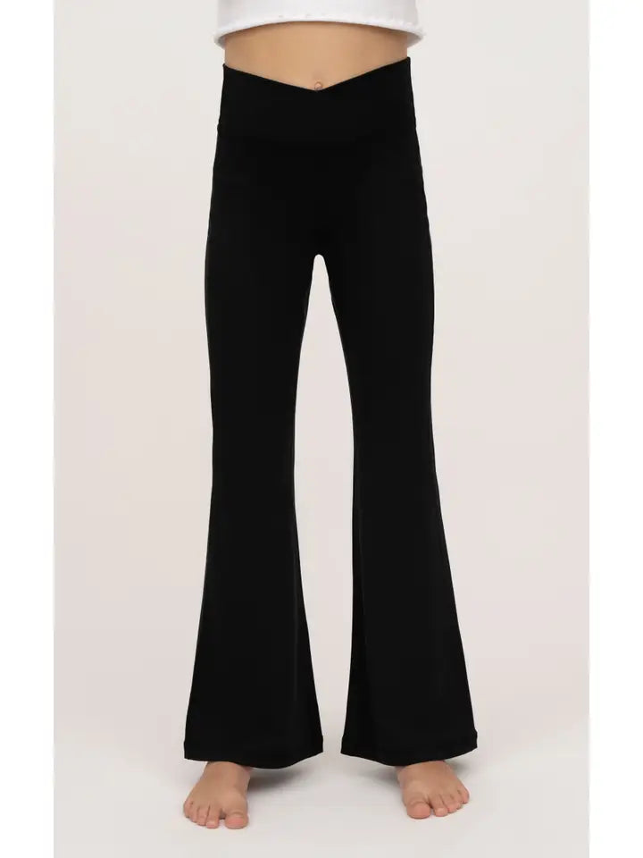 Black Crossover Flared Leg Pants