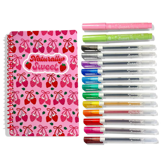 Strawberry Sugar: Scented Gel Pen & Highlighter Kit