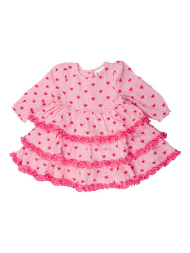 Cotton Gauze Tiered Ruffle Dress