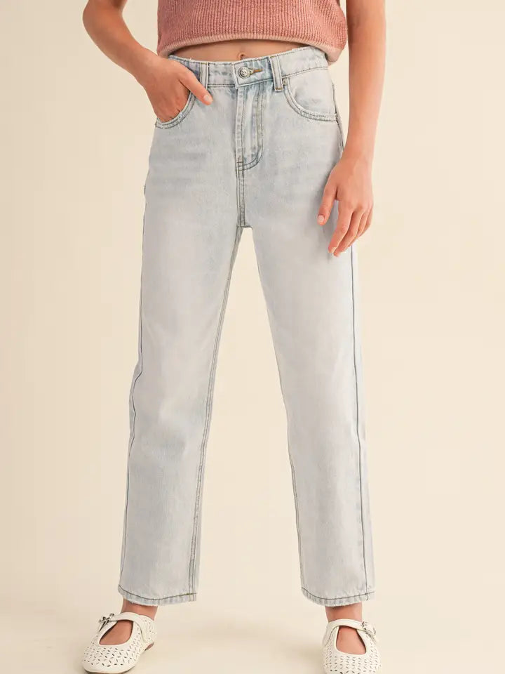 Straight Leg Denim Pants