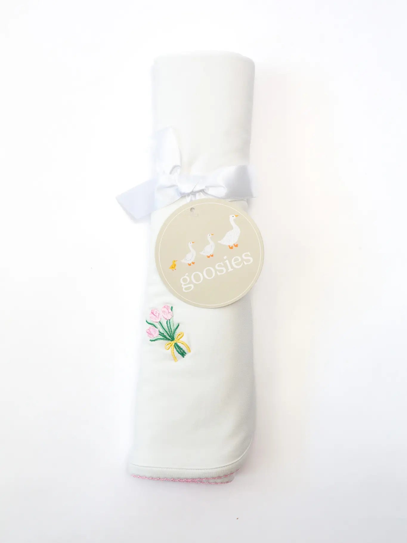 Fancy Tulips Embroidered Blanket