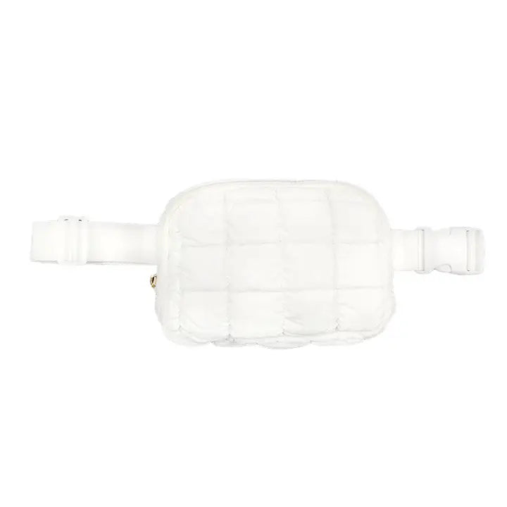 White Puffer Belt Bag