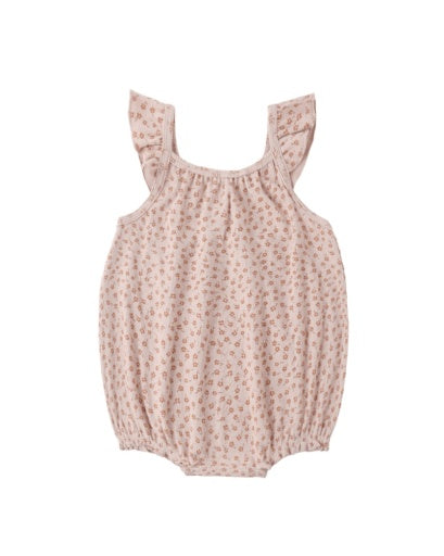RIBBED RUFFLE ROMPER POSY