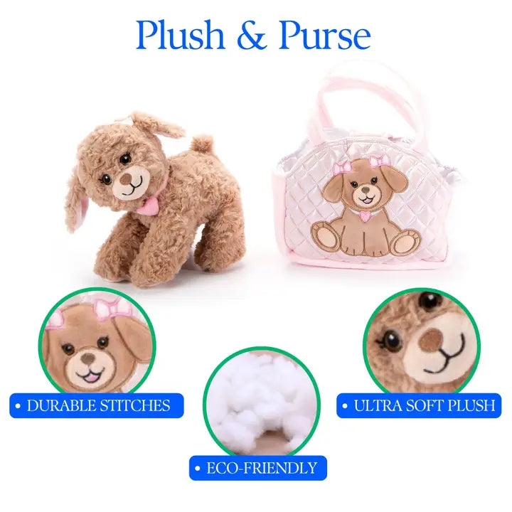 Plush Animal Set With Purse, Labradoodle