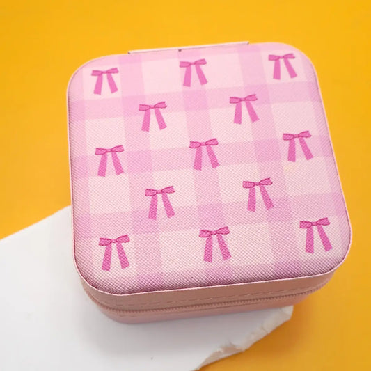 Travel Jewelry Organizer, Bow Lt Pink