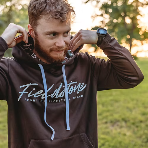 Brown Script Midweight Hoodie