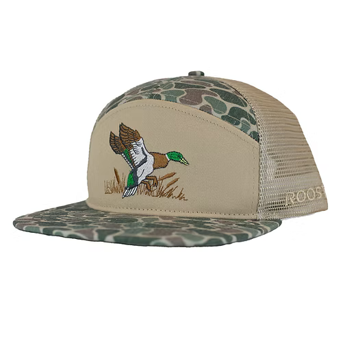 Camo Roost 7 Panel 3D Puff Duck Logo